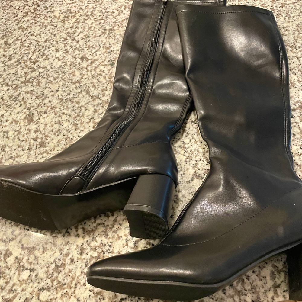 2 PAIRS OF FUN BLACK KNEE HIGH BOOTS ! - Picture 7 of 11